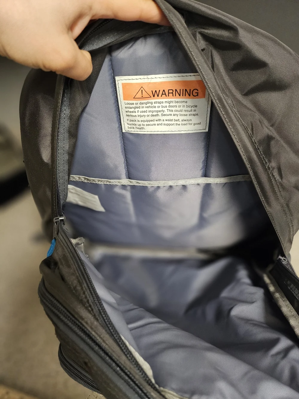 L.L. Bean Men's Black Backpack with Blue Accents